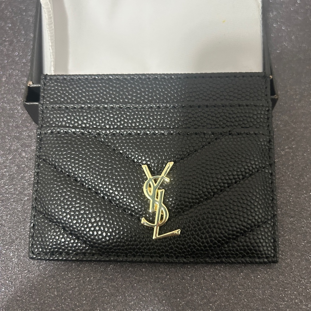 Yves Saint Laurent Black Card Holder NEW